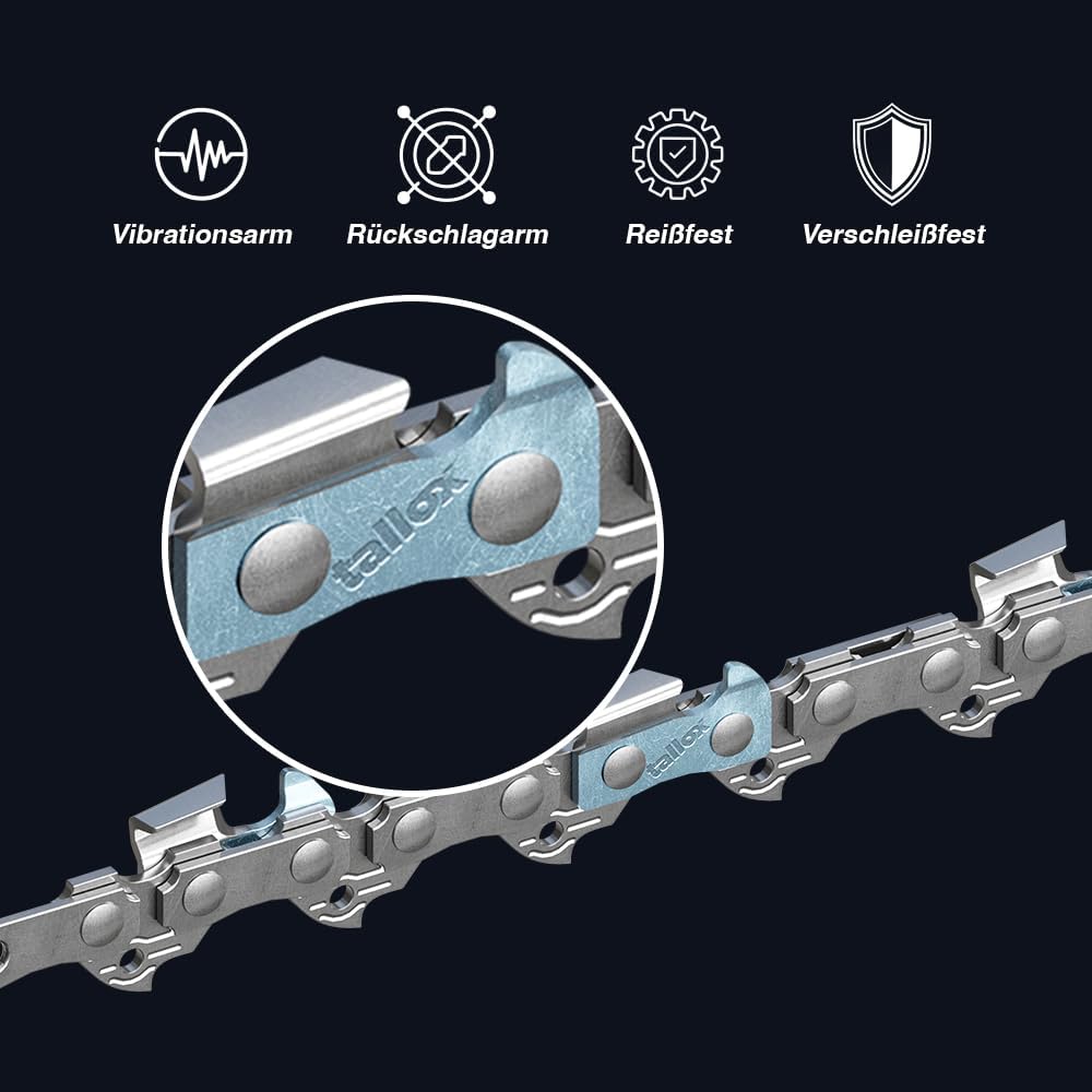 3 tallox Sägeketten 3/8" 1,3 mm 57 TG 40 cm Schwert kompatibel mit DOLMAR, ECHO, EINHELL, HITACHI und andere