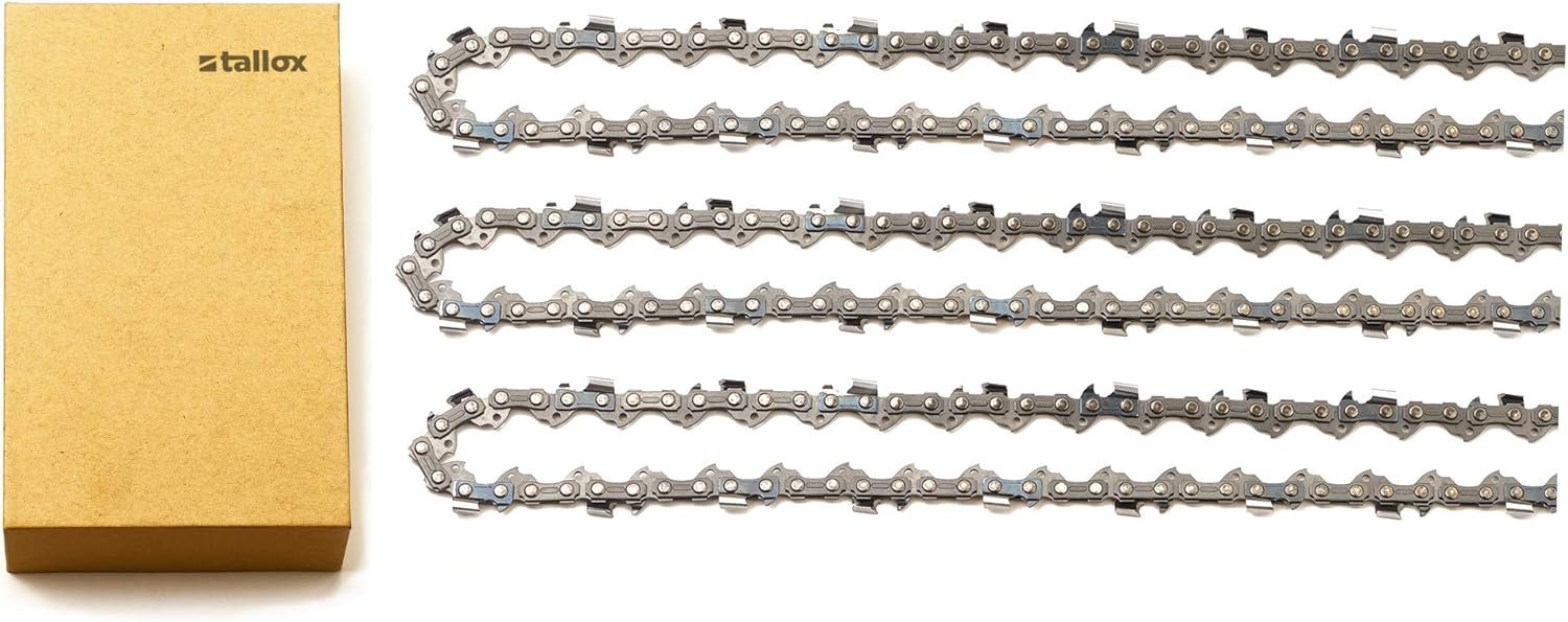 3 tallox Sägeketten 3/8" 1,1 mm 52 TG 35 cm Schwert kompatibel mit Oregon Makita Bosch optimiert für Akku Geräte