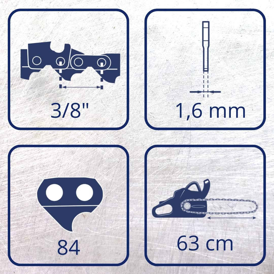 3 tallox Sägeketten 3/8" 1,6 mm 84 TG für 63 cm Schwert Halbmeißel