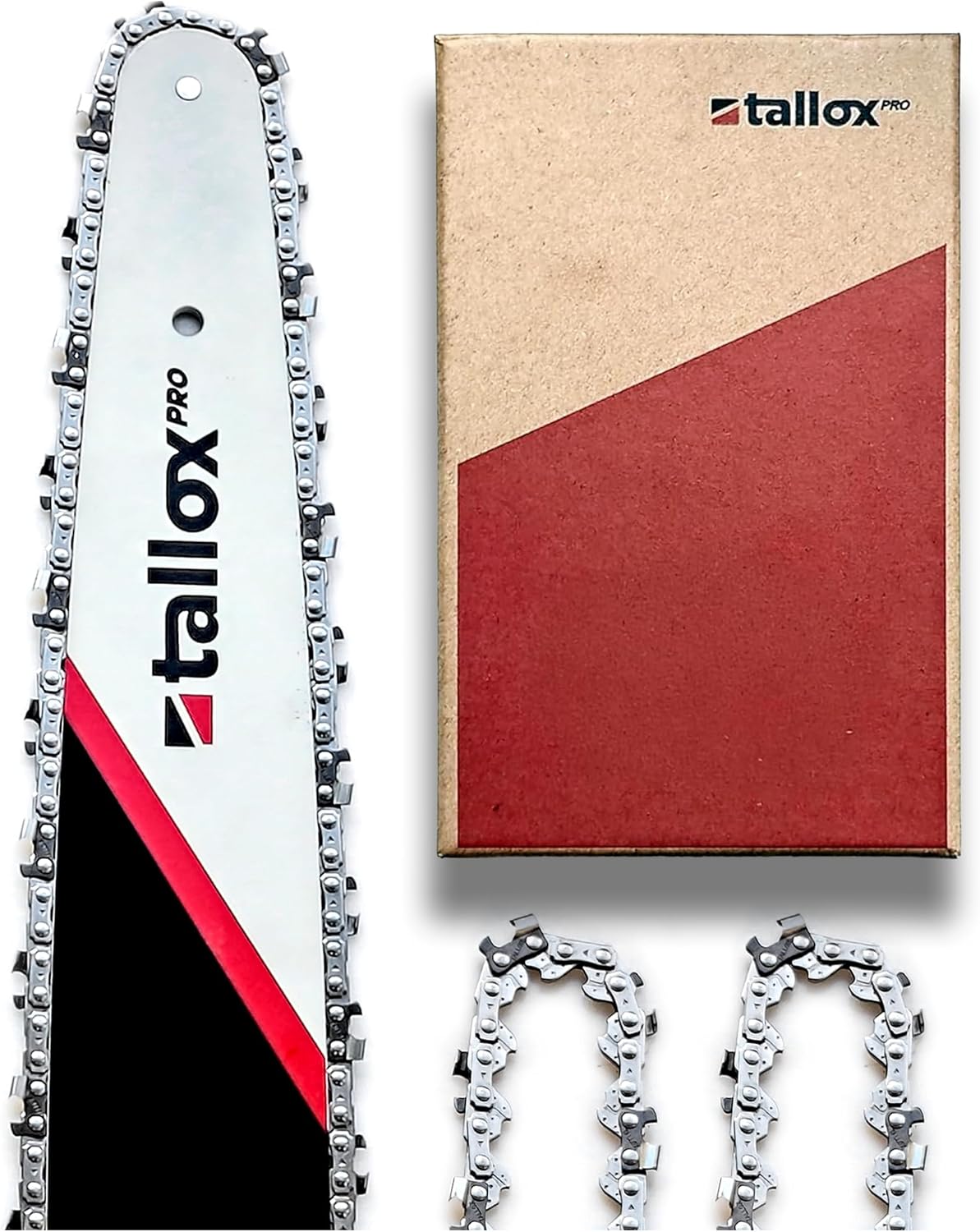 tallox professional Schwert und 3 Sägeketten 3/8" 1,3 mm 52 TG 35 cm Schwert kompatibel mit Bosch Dolmar Hitachi Echo Einhell Husqvarna und andere