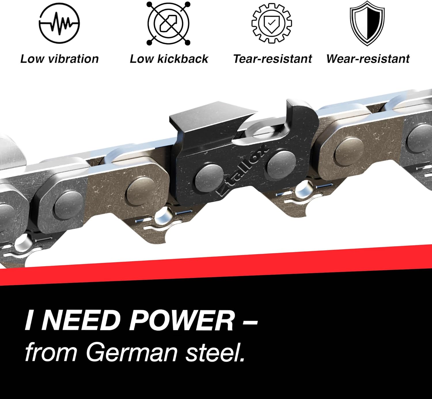 tallox Schwert und 3 Sägeketten 3/8" 1,6 mm 72 TG 50 cm Schwert Halbmeißel Version 2024 kompatibel mit Stihl Motorsägen