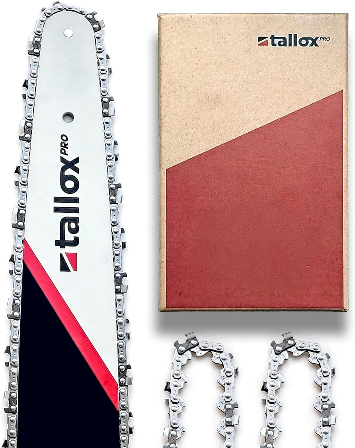 tallox professional Schwert und 3 Sägeketten 3/8" 1,1 mm 52 TG 35 cm Schwert kompatibel mit Oregon Makita Bosch…