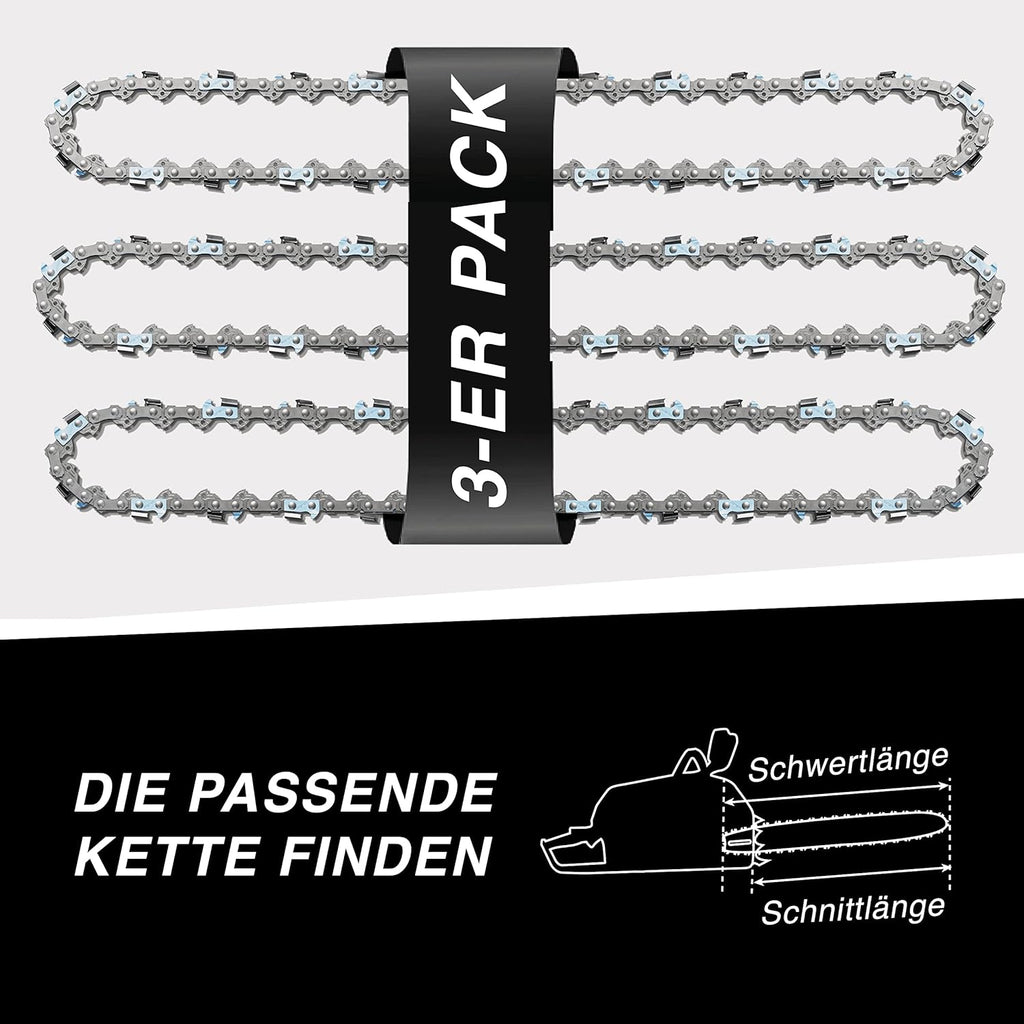 3 tallox Sägeketten 1/4" 1,1 mm 28 TG kompatibel mit Stihl GTA 26