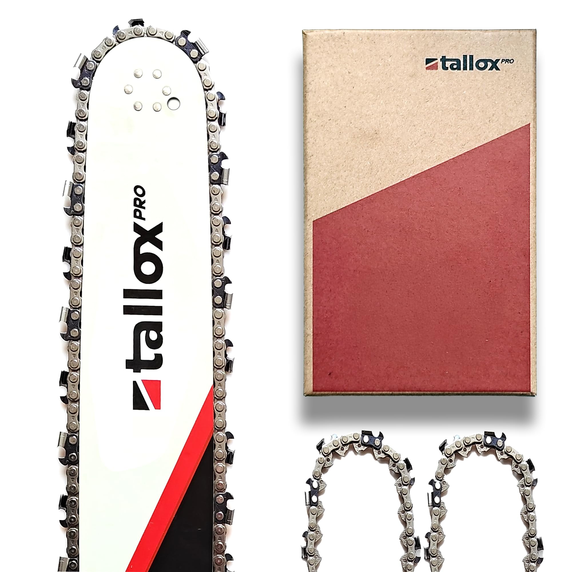 3 tallox professional Sägeketten .325" 1,3 mm 64 TG 38 cm Schwert Halbmeißel kompatibel mit Husqvarna