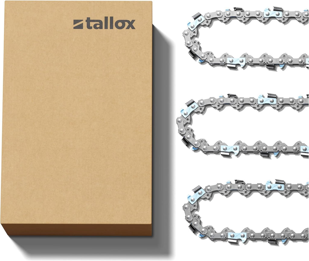 tallox 3 Sägeketten 3/8" 1,3 mm 52 TG 35 cm Schwert kompatibel mit Oregon Bosch Dolmar Hitachi Echo Einhell Husqvarna und andere.