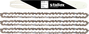 tallox Schwert und 3 rückschlagarme Sägeketten 3/8" 1,1 mm 52 TG 35 cm Führungsschiene kompatibel mit Bosch Makita und andere