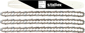 tallox Schwert und 3 Sägeketten 3/8" 1,3 mm 56 TG 40 cm Führungsschiene kompatibel mit Dollmar Einhell Makita Black & Decker und andere