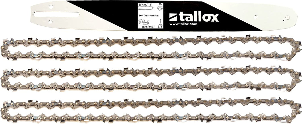 tallox Schwert und 3 Sägeketten 3/8