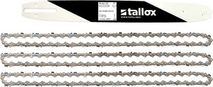 tallox Schwert und 3 Sägeketten 3/8" 1,3 mm 57 TG 40 cm Führungsschiene kompatibel mit Bosch Dollmar Hitachi Echo Makita Husqvarna und andere